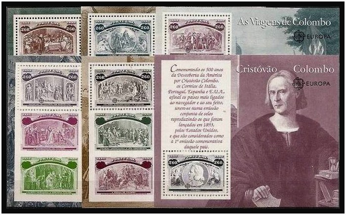 Selos - Blocos 129/134 Cristovão Colombo (Portugal 1992) - Click Image to Close