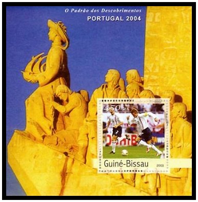 Selos Futebol - Euro 2004 - Bloco da Guiné-Bissau (Beckham)