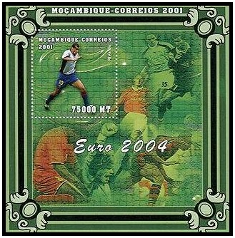 Selos Futebol - Euro 2004 - Bloco de Moçambique (Rivaldo)