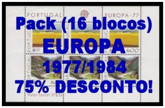 Pack 16 Blocos Europa 1977/1984 - 75% DESCONTO