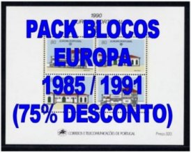 Pack 21 Blocos Europa 1985/1991 - 75% DESCONTO