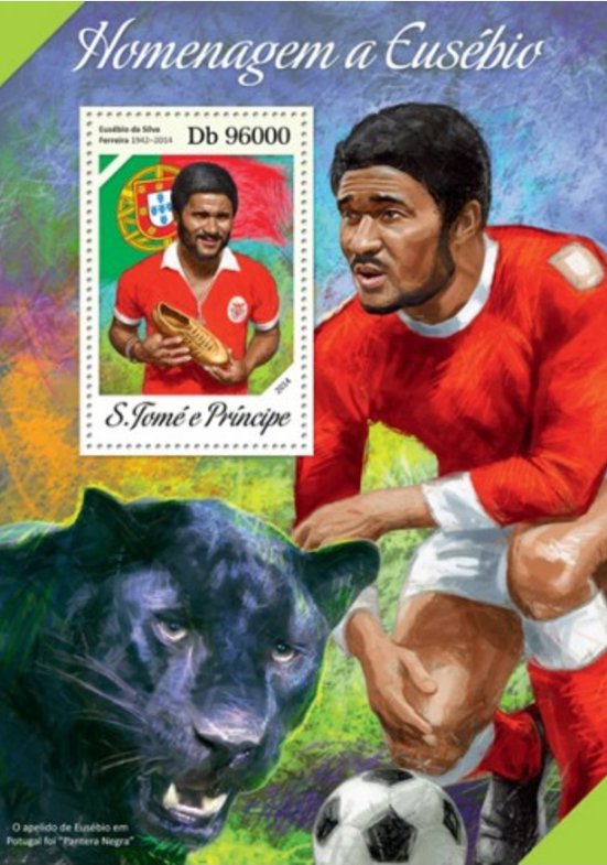 Selos Futebol - Eusébio - Bloco de S. Tome e Principe