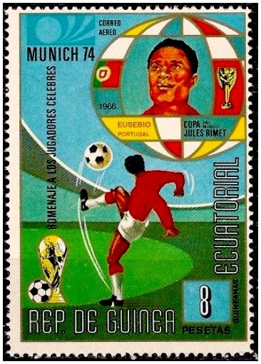 Selos Futebol - Eusébio - Selo da Guiné Equatorial