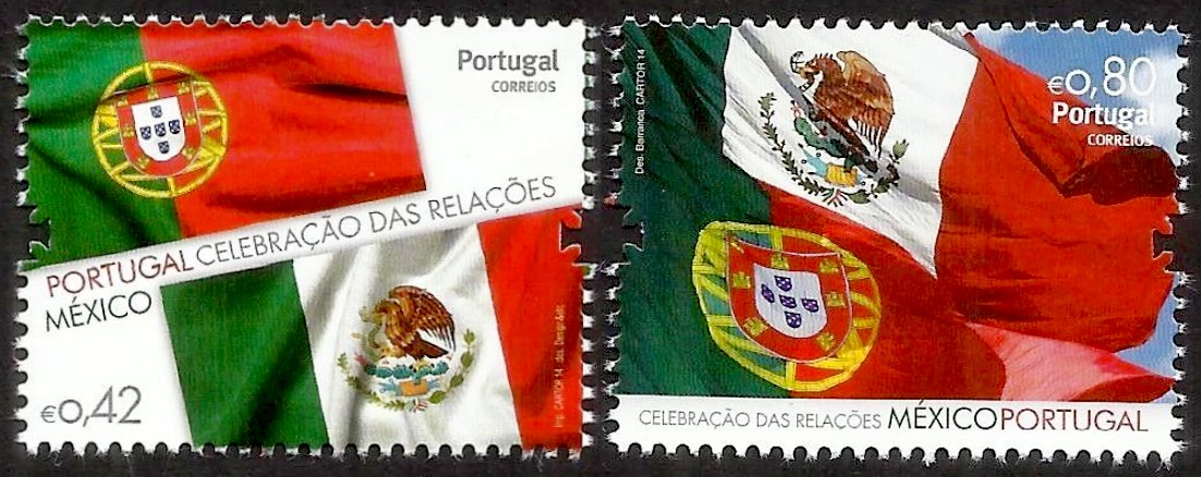 Selos - Afinsa nr 4449/50 (Portugal-México 2014) - Click Image to Close