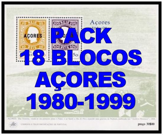 Pack 18 Blocos Açores 1980/1999 - 70% DESCONTO