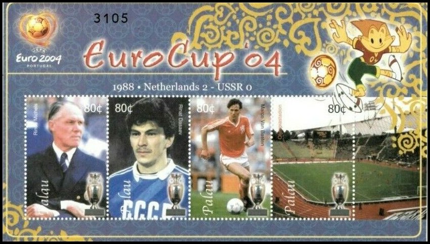 Selos Futebol - Euro 2004 - Bloco de Palau (4 selos)