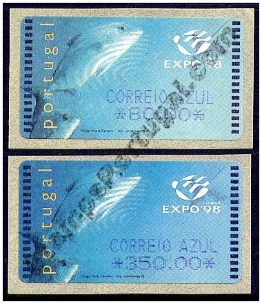 Selos - Afinsa Etiqueta nr 15 (1998 - Expo 98) CORREIO AZUL