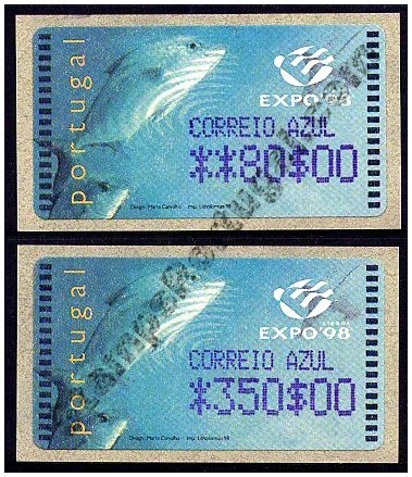 Selos - Afinsa Etiqueta nr 16 (1998 - Expo 98) CORREIO AZUL