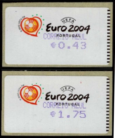 Selos - Afinsa Etiqueta nr 25 (2003 - Euro 2004) CORREIO AZUL