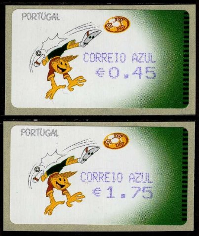 Selos - Afinsa Etiqueta nr 27 (2004 - Euro 2004) CORREIO AZUL