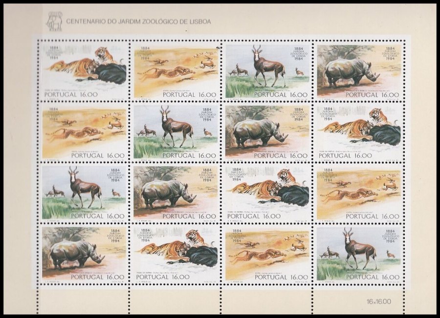 Mini Folha n 2 1984 Zoo Lisboa - Mini Sheet 1984