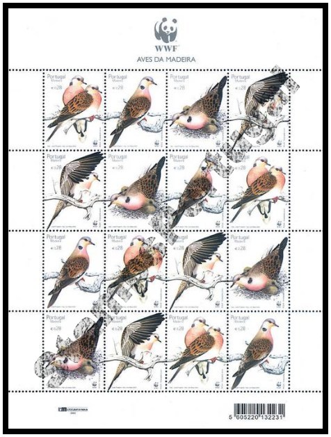 Mini Folha nº 18 2002 Aves da Madeira - Mini Sheet 2002