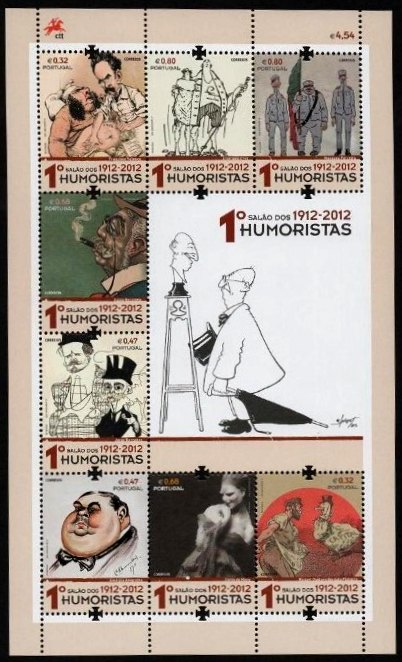 Mini Folha 70 2012 Humoristas - Mini Sheet 2012 - Click Image to Close